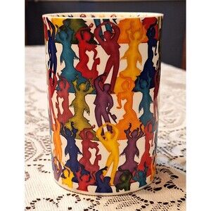 Colorful Ole Mosaic Madrid Bone China Coffee Tea Mug Cup Tango Dancers 10 oz